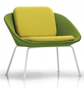 Two-Tone办公沙发和椅子设计-设计灵感来自现代餐具，并提供一个茧状的座椅使您舒适，工业设计师大卫・福克斯作品