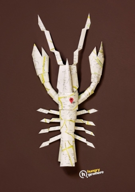 饿了去哪里？Hungry Go Where折纸艺术创意平面广告