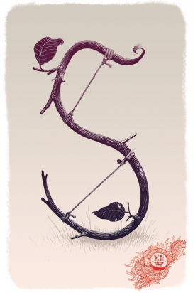 S.O.S救难信号树枝插画-阿根廷马德普拉塔Juan de la Cruz插画师作品