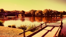 法国美丽的小桥围栏壁纸