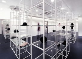 日本大阪三维网格白钢冰块女性服饰专卖店设计-NI&Co专卖店店铺设计机构作品