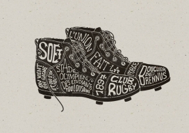 橄榄球鞋帽插画-法国波尔多BMD设计师作品