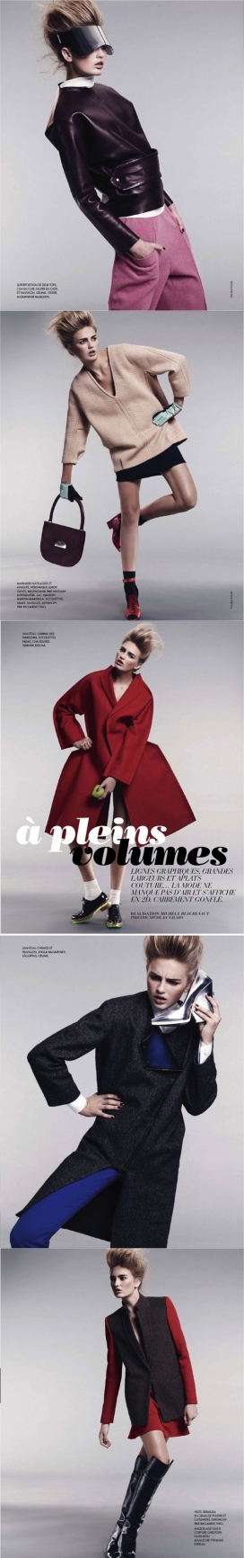 大胆的建筑形状时装秀-Elle法国时尚广告人像欣赏