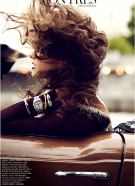 肯德拉・斯皮尔斯-巴黎时尚腕表广告时尚人像