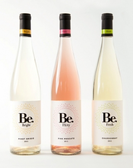 从概念到货架的品牌-Be白葡萄酒标签-夏天的颜色，俏皮的命名和细致入微的印刷品牌