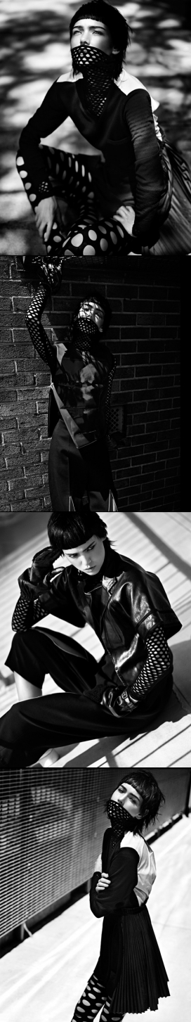 穷途末路，黑丝面纱女-布赖恩・莫洛伊时尚黑白人像风格