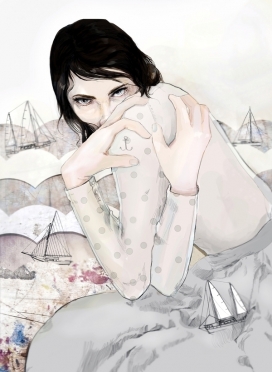 波兰格但斯克Pink Glove女孩插画师作品