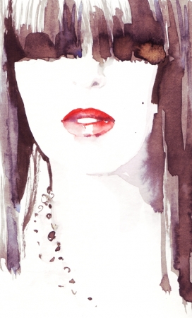 手绘水彩女孩人像插画-德国慕尼黑Ioana Avram插画师作品