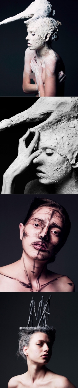丰塔纳拍摄的贾科梅蒂的人像艺术雕塑-灵感来自瑞士和意大利的艺术家阿尔贝托・贾科梅蒂的美容素描画像