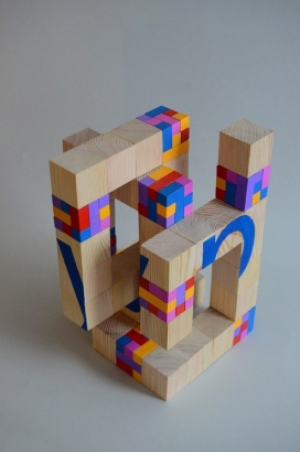 立体积木字体设计-波兰华沙Konrad Sybilski设计师作品