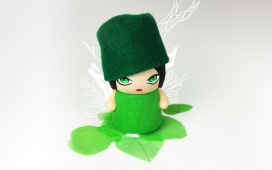 春天绿色枝叶插画-新加坡Kitt Santos插画设计师作品