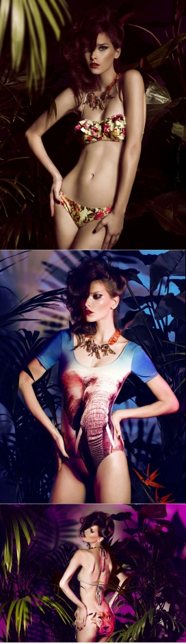 丛林花园活动-美诱的埃琳娜，引人注目的泳衣