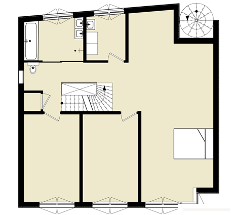 木条纹螺旋楼梯Rieteiland-oost别墅-荷兰阿姆斯特丹Egeon建筑事务所作品---酷图编号12