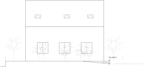 Y形木柱楼,两间卧室和一个传统的日式房间,以及三个独立的阁楼。客厅,餐厅和厨房都设在一楼-日本Hiroyuki Shinozaki建筑师作品---酷图编号22