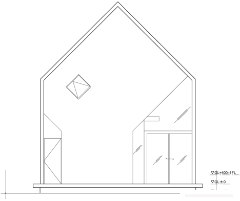 Y形木柱楼,两间卧室和一个传统的日式房间,以及三个独立的阁楼。客厅,餐厅和厨房都设在一楼-日本Hiroyuki Shinozaki建筑师作品---酷图编号20