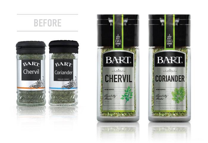 Bart Spices蜂蜜包装设计,图形被赋予了更现代的感觉,在超市环境里快速与传统外观形成对比---酷图编号1