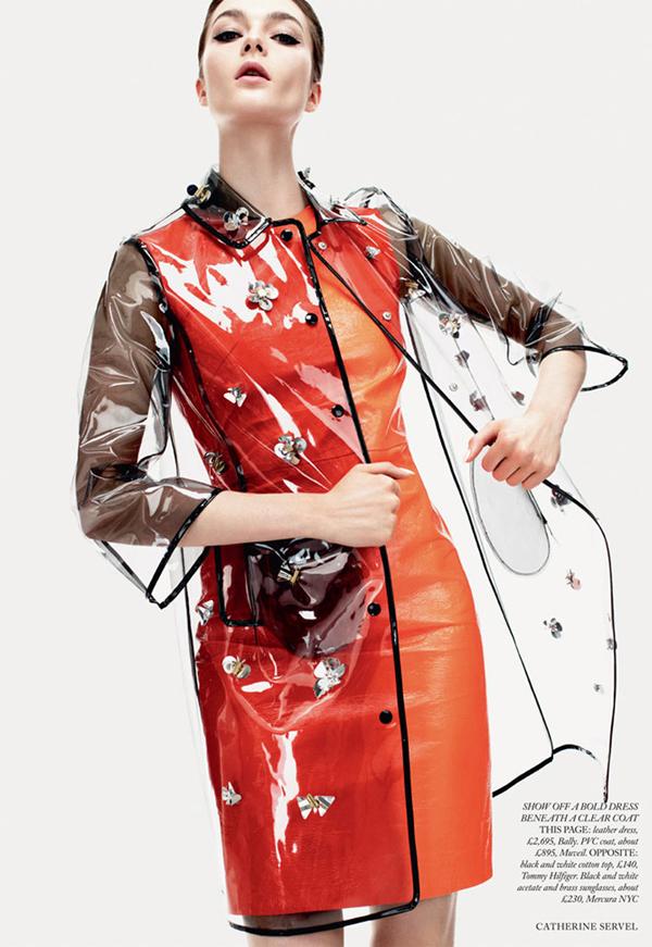 时尚芭莎Bazaar英国-60年代风味的黑白图形打印A线裙-凯瑟琳演绎现代时尚爱情时装,时装品牌包含路易・威登,香奈儿---酷图编号6