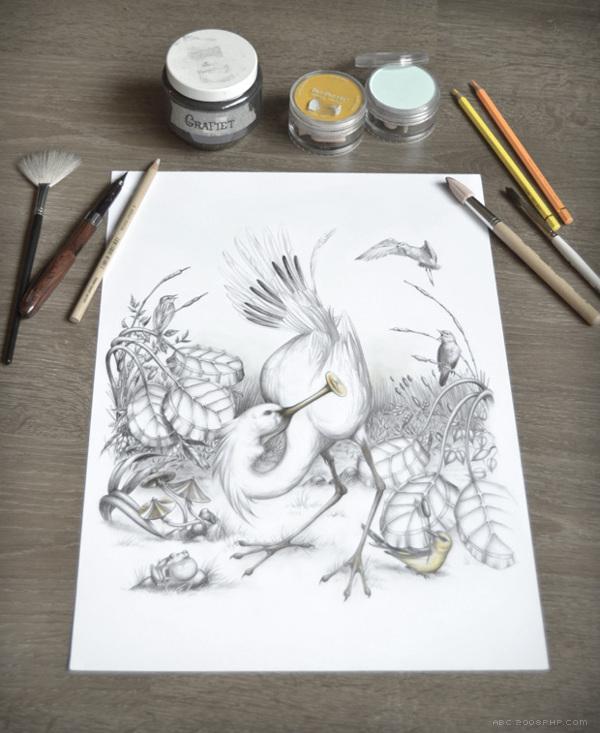 爵士鸟插画-荷兰鹿特丹Sabine ten Lohuis插画师作品---酷图编号7