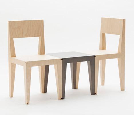 漂亮无漆木凳叠加艺术组合欣赏---酷图编号2