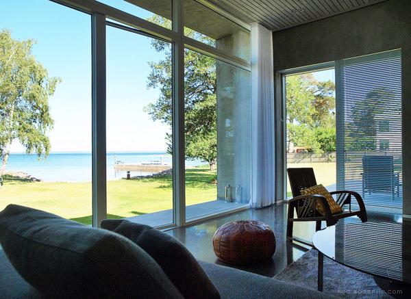 坐落在迷人海滨的Studentsångaren酒店建筑,有一个客厅里与游泳池露台---酷图编号1044491