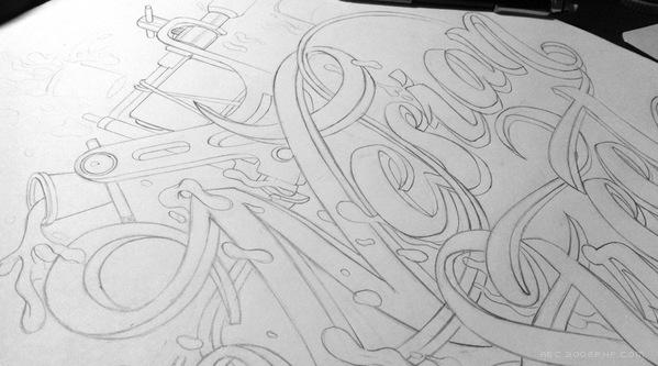 Nesian街立体字母插画T恤设计---酷图编号10