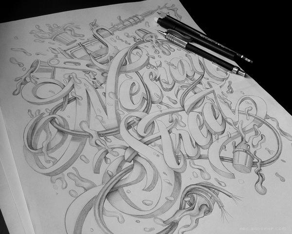 Nesian街立体字母插画T恤设计---酷图编号9