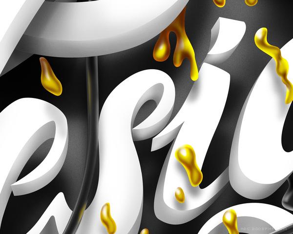 Nesian街立体字母插画T恤设计---酷图编号2