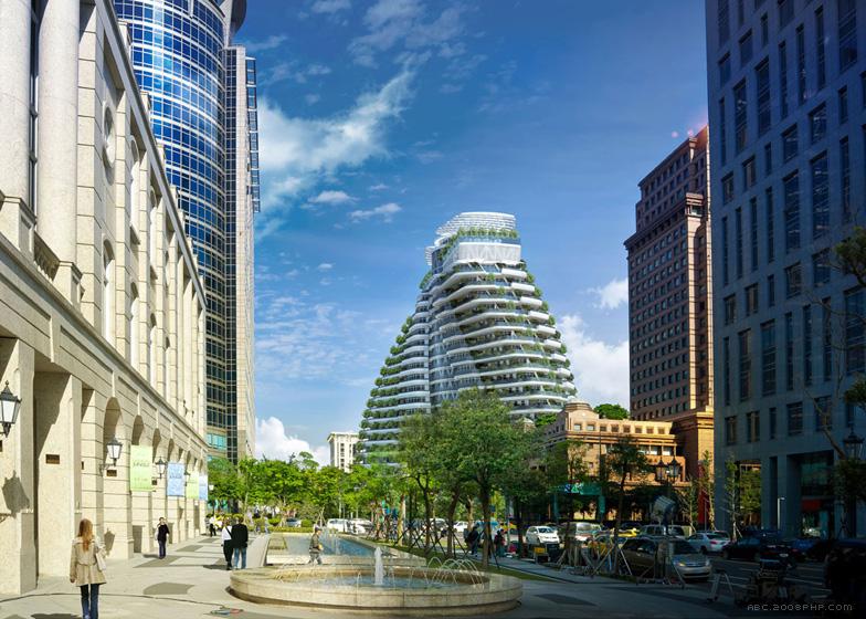 植物覆盖扭塔形状类似DNA链亚太会馆-Vincent Callebaut建筑师作品---酷图编号4