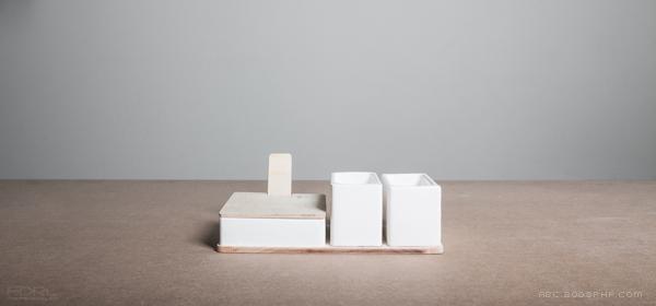 Espresso-3D陶瓷印刷家居套组-小糖菜,木勺和细木托盘---酷图编号1