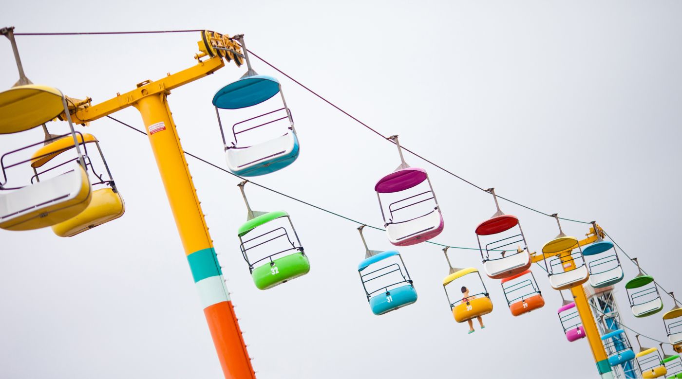 圣塔克鲁斯海滩栈道五彩缆车图片