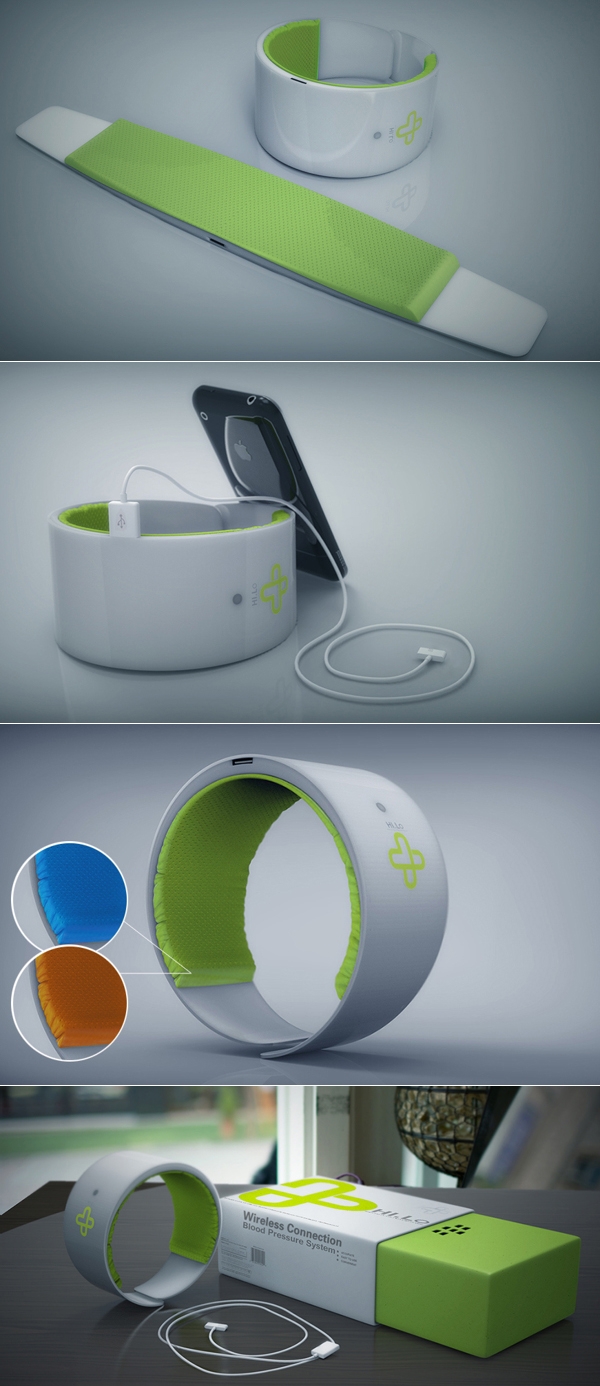 Hi.lo无线血压系统测试仪设计-简单易于使用,只需安装智能手机上的应用程序,将它打开并连接测试封面大图