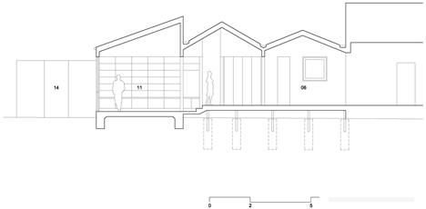 Profile House-坐落在澳大利亚墨尔本工业区,木墙上有三个小建筑物,周围有砖瓦楞铁仓库---酷图编号18