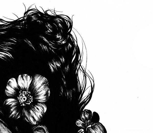 Love-少女炭笔人像插画---酷图编号4