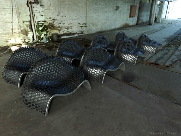 多通风重量轻的舒适穿孔椅-玻璃纤维车身和真皮内饰---酷图编号3