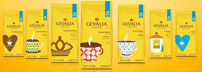 Gevalia Coffee咖啡包装设计-品牌的黄色和蓝色的颜色灵感来自瑞典国旗,设计师用图像来唤起现代和传统元素---酷图编号2