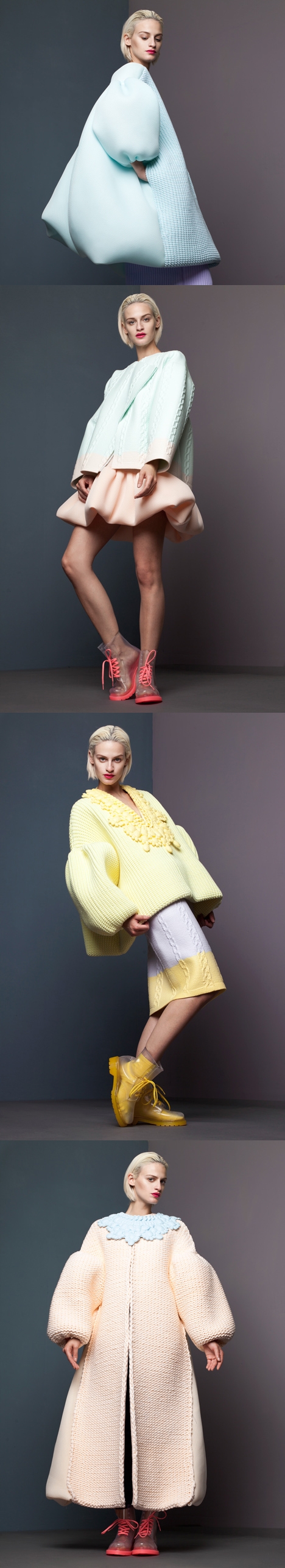 皇家艺术学院毕业生Xiao Li打造的丰满柔和硅胶成型针织服装秀图片