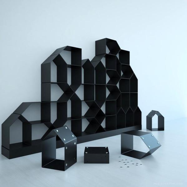 蜂窝状壁挂式书架存物柜设计-意大利年轻设计师作品---酷图编号1056417