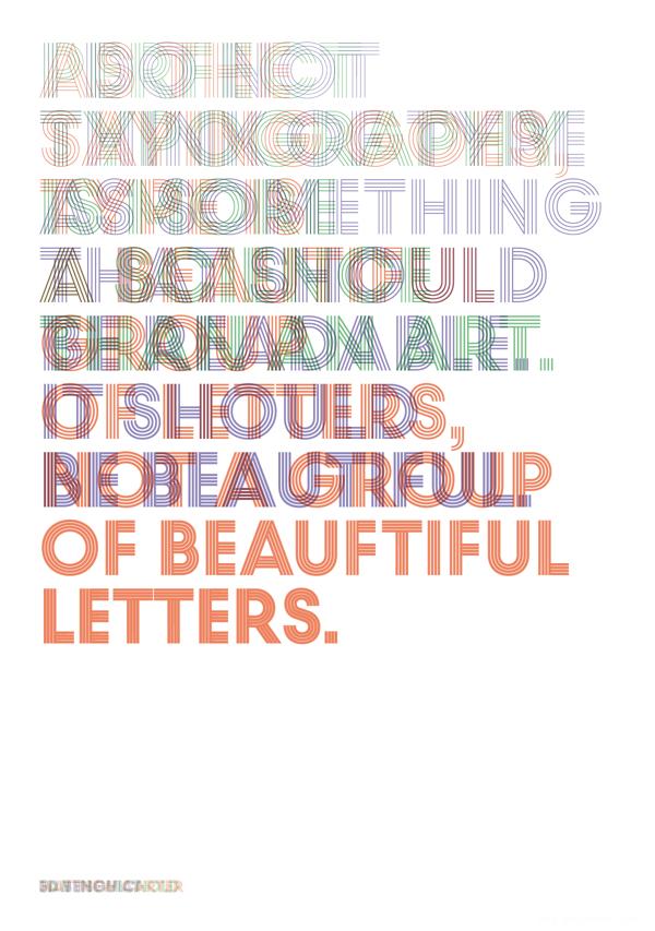 一个完全崭新的字体排版面貌-设计师改利用变灰度或彩色,给人一种不同的字体外观---酷图编号1