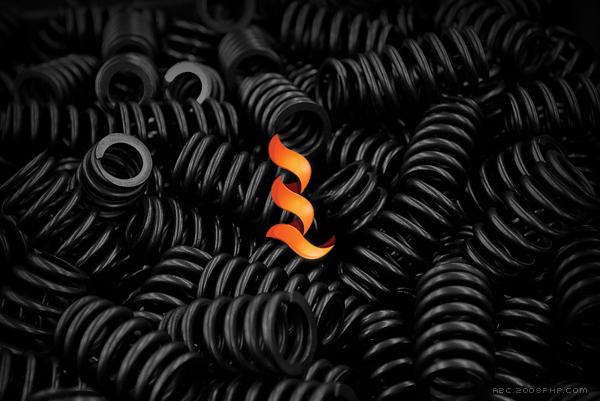 品牌是由两个字母(B&R)垂直对齐组合设计-符号具有螺旋形式,类似提醒的弹簧,给人一种冲动的想法---酷图编号1060121