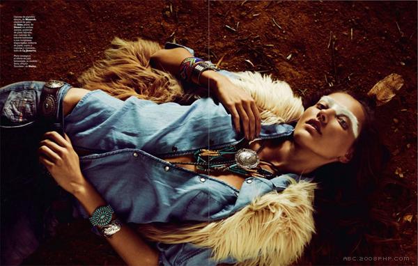 Marie Claire玛丽克莱尔西班牙2013年8月-印第安部落民族风人像---酷图编号7