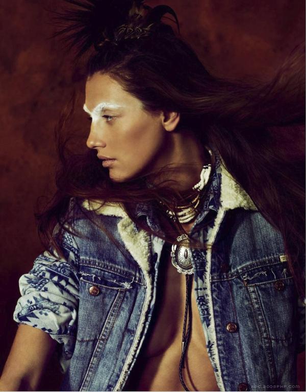 Marie Claire玛丽克莱尔西班牙2013年8月-印第安部落民族风人像---酷图编号2