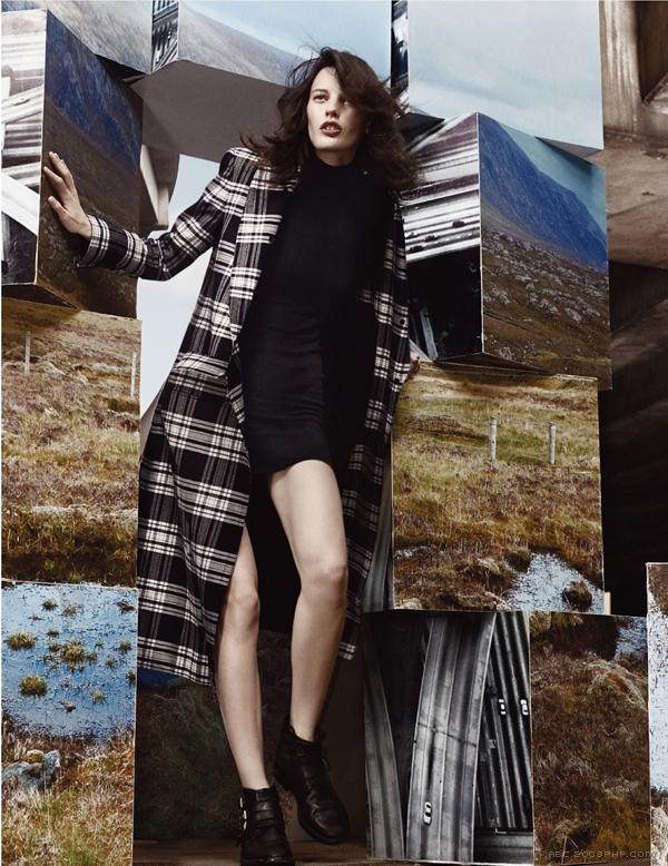 VOGUE英国版2013年9月-黑色的毯子和几何切割时装秀---酷图编号9