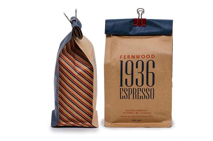 Fernwood Coffee咖啡食品简单和优雅纸袋包装设计---酷图编号2