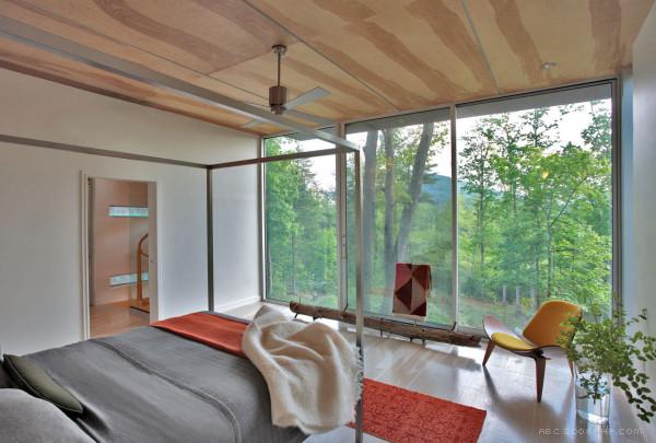 铜外壳房屋建筑-它看起来像两个分隔的玻璃桥,阳光从地面上升壁---酷图编号12