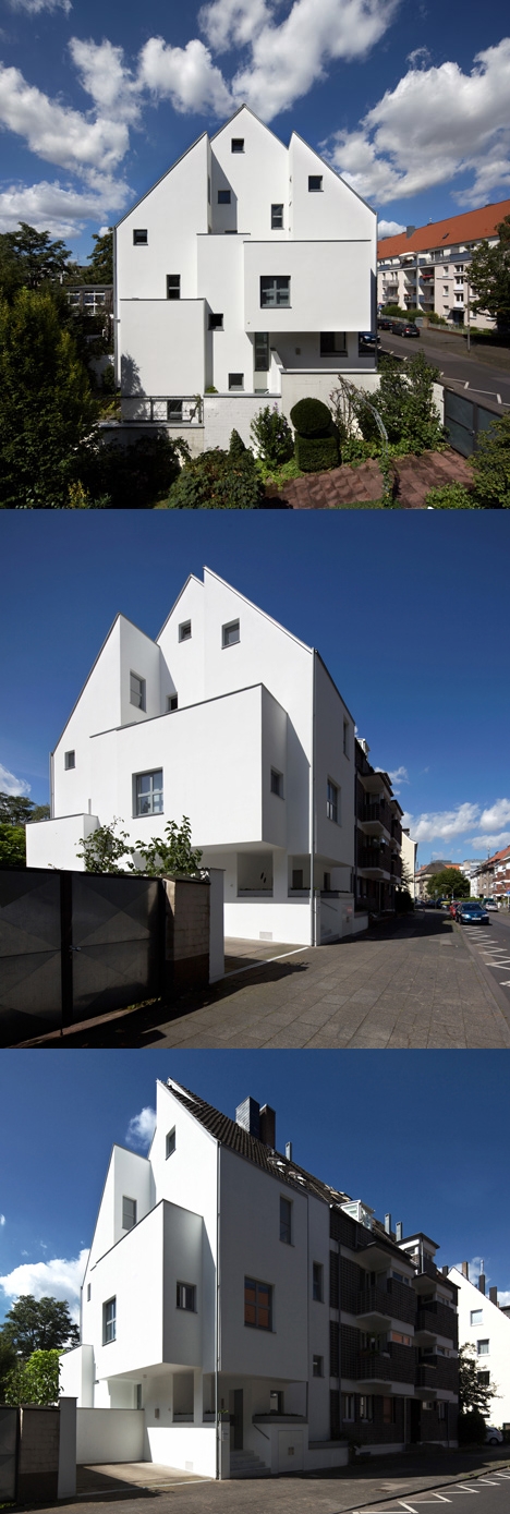 白色山墙立面联排别墅图片