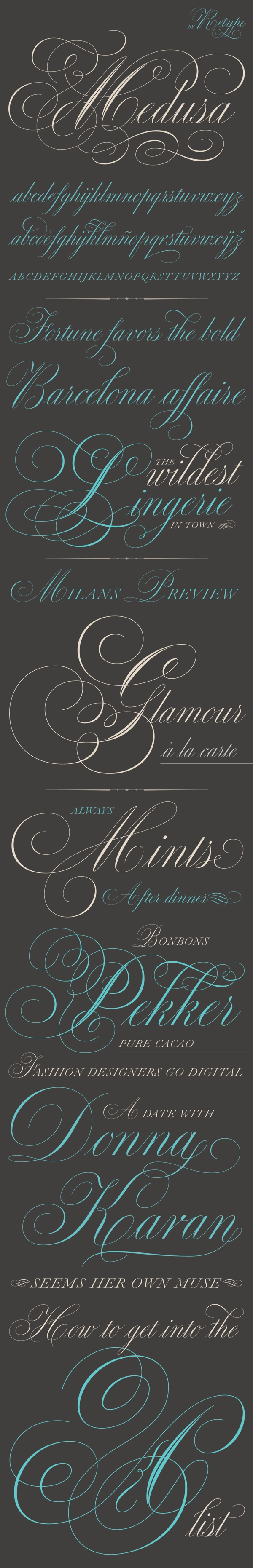 Medusa欧式罗马花纹字体设计图片