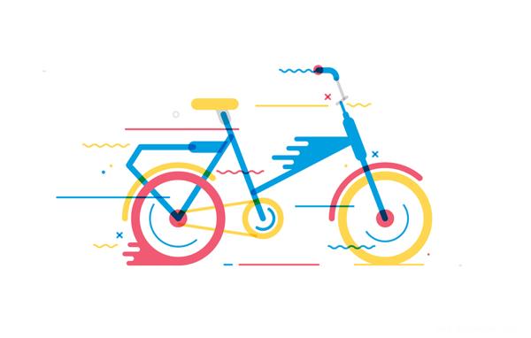 Bicicletas-漂亮的手绘卡通自行车插画---酷图编号3