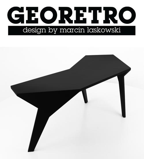 三条腿几何弧形桦木胶合板桌子家具,有三种颜色---酷图编号1067360