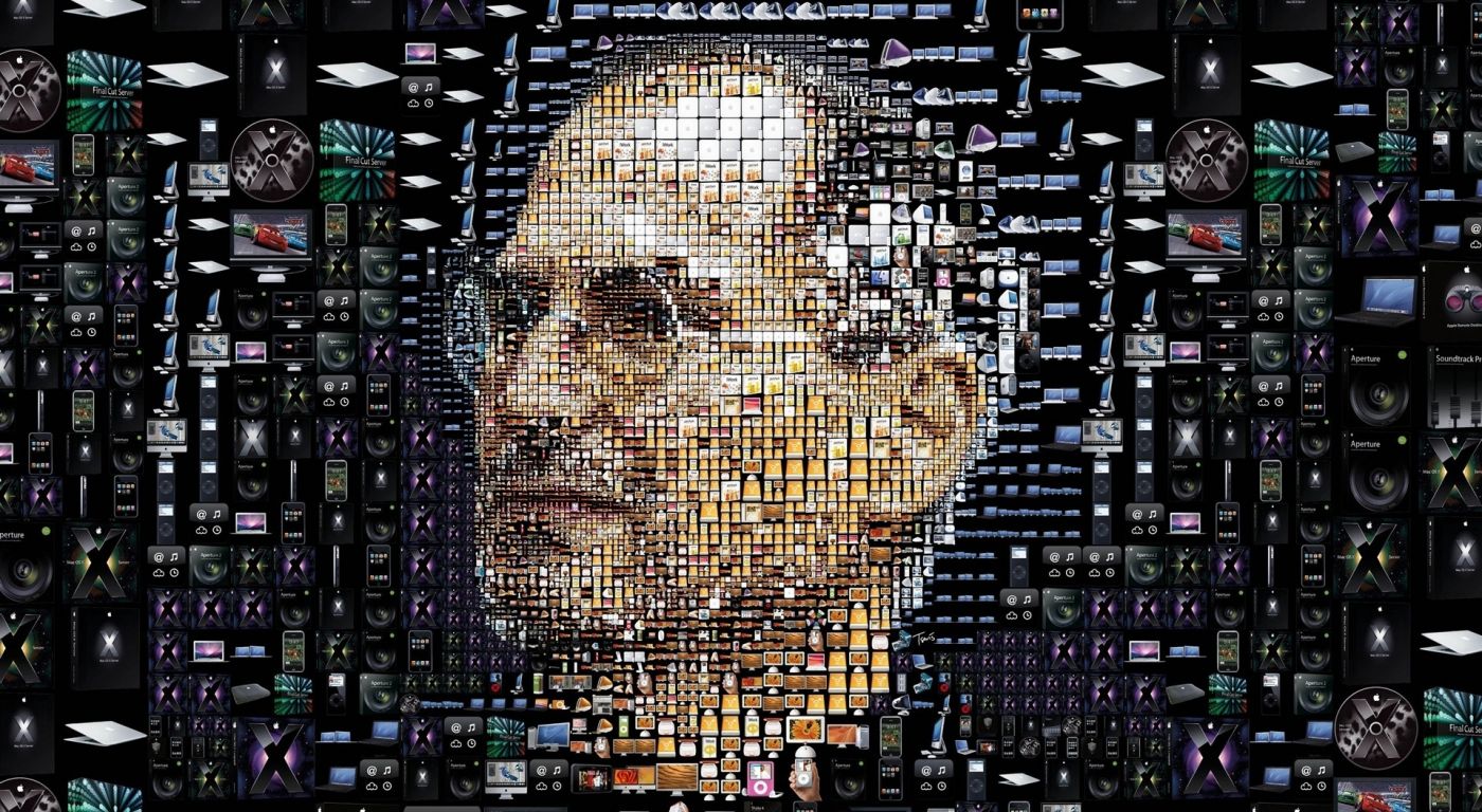 电子产品人像拼图-史蒂夫・乔布斯的苹果产品封面大图