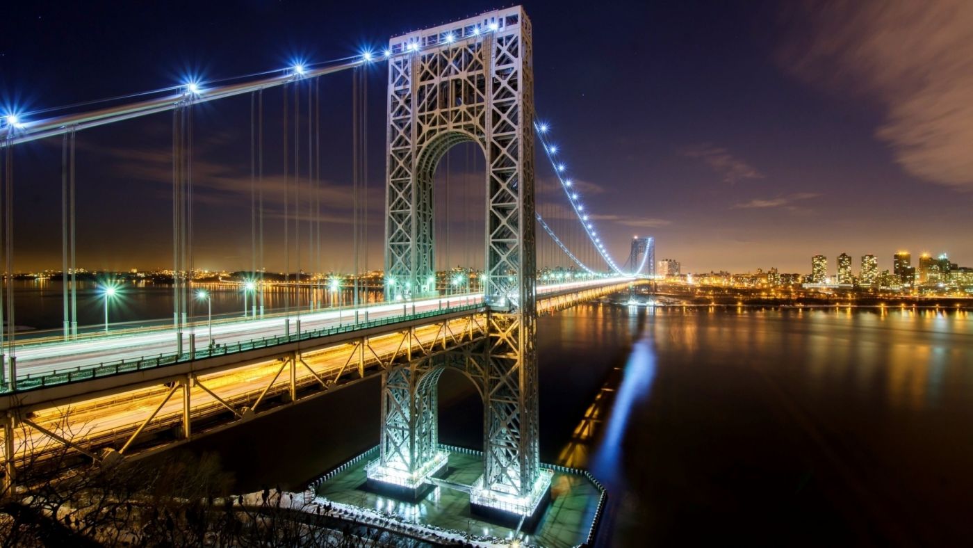 纽约乔治 华盛顿大桥夜景 手机移动版